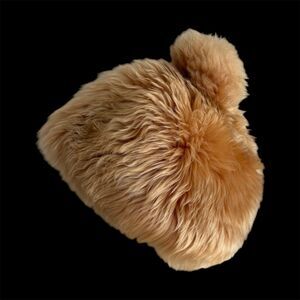 Filene's Vintage Faux Fur Hat Pom Pom Bonnet Made in Italy Shearling Sheepskin